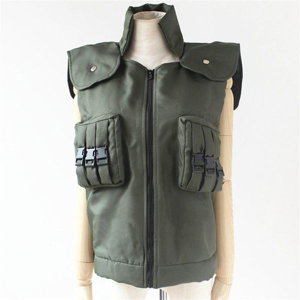 

halloween new japanese anime naruto cosplay costumes hatake kakashi green vest garment, Black