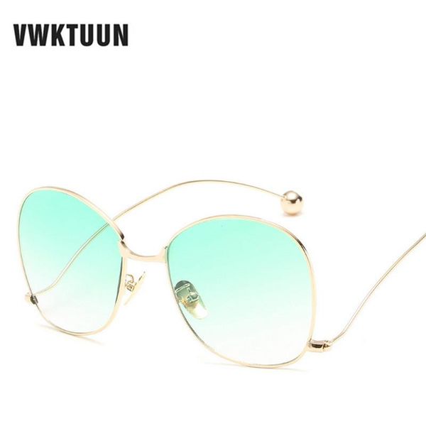 

vwktuun sunglasses women oversize brand desginer celar lens glasses transparent gradient sun glasses for women gold frame oculos, White;black