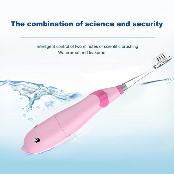 

seago children kids electric toothbrush waterproof battery powered music kids sonic toothbrush with led light pink1