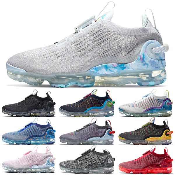 

2020 men women running shoes mens trainers pure platinum summit white black dark grey deep royal blue high sports sneakers, White;red