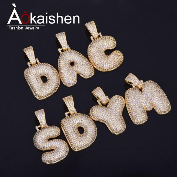 

bubble letters necklaces & pendant charm for men women gold color cubic zircon hip hop jewelry gifts, Silver