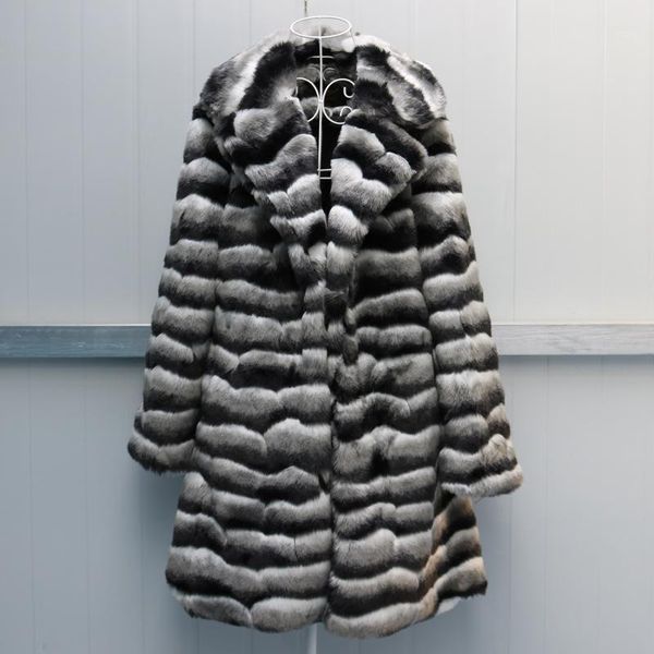 

s-6xl new fashion faux fur coat women autumn and winter imitation coat slim medium-length trench1, Black