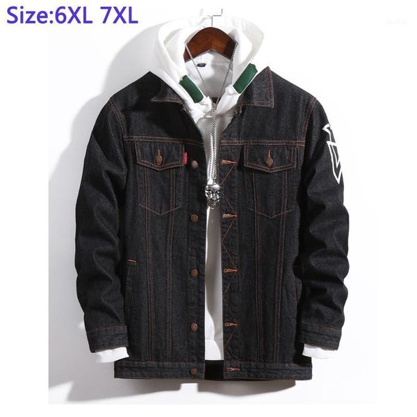 

98% cotton new arrival spring autumn jacket for men denim clothes extra big mens casual super large plus sizem-6xl 7xl1, Black;brown