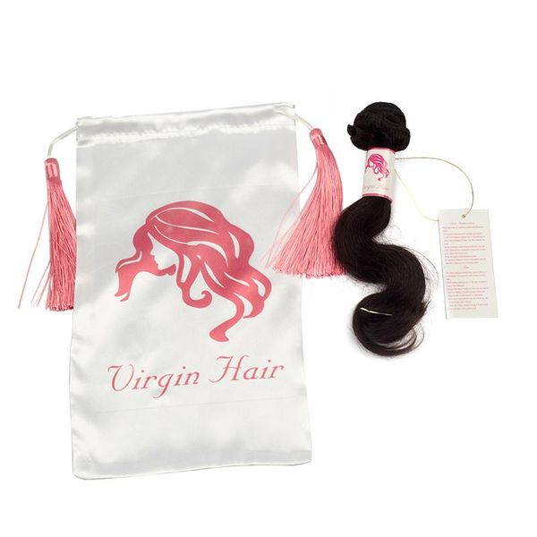 

gift wrap stock virgin hair bundle packaging satin bags and hang tag,human extensions packing bags,labels,,hang tag