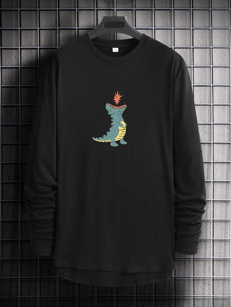 

men dinosaur print tee 64j9#, White;black