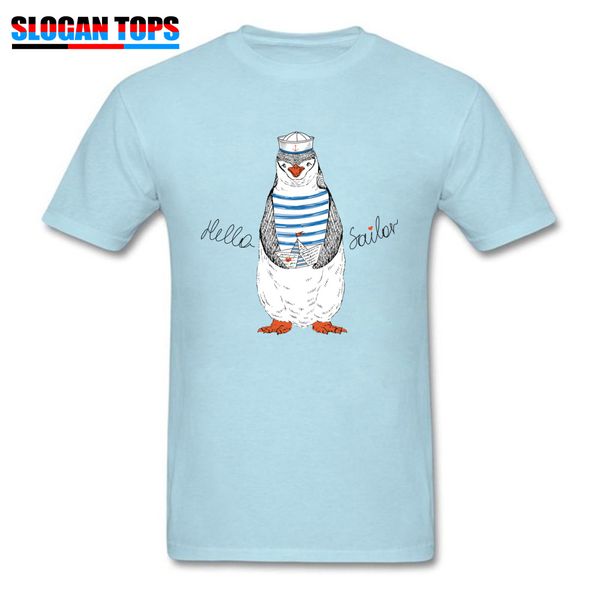 

blue cute design short sleeve shirts hello penguin sailor summer fall latest crew neck sport hooded sweatshirt hoodie men t shirt