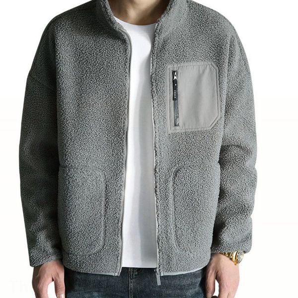 

mens winter warm jackets coats korean style stitching color lamb oversized jacket coat male thicken outwear, Black;brown