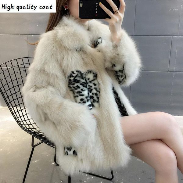 

coat real korean fur simple female jacket fashion leopard jackets for women 200 women's clothing ropa de mujer zjt9211, Black