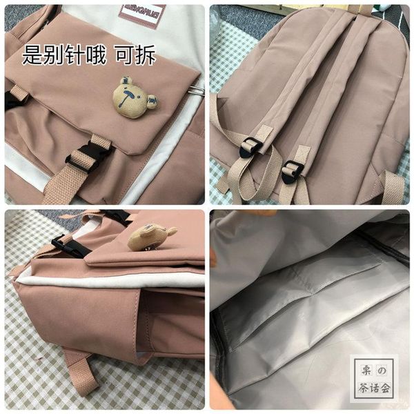 

simple cute nylon backpack women school bags for teenage girls pink teen bagpack preppy style campus back pack female 2020 new bbydbg