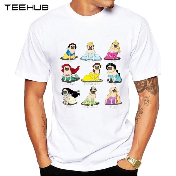 

teehub men's new funny pug princesses design short sleeve t-shirt cool printed hipster tee shirts sport hooded sweatshirt hoodie