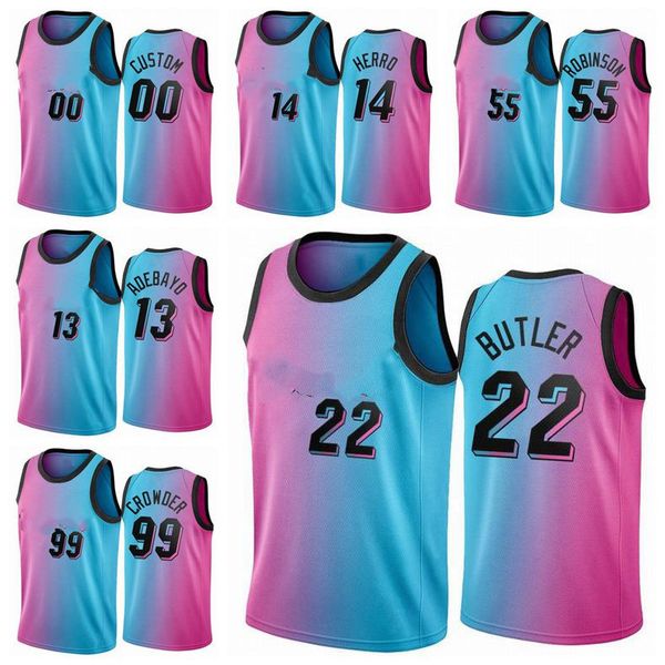 

miami men kids jimmy butler bam adebayo tyler herro jae crowder 2020/21 swingman city basketball jersey ponk edition s-xxxl, Black;red