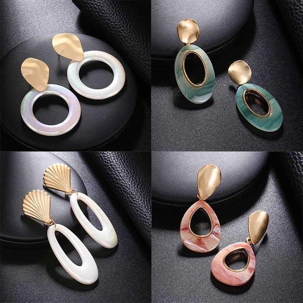 

dangle & chandelier fashion vintage earrings geometry colorful acrylic resin drop female boho jewelry gifts, Silver