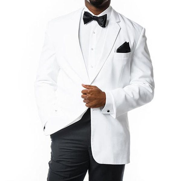 

men's suits & blazers 2021 vintage casual style groom tuxedos one button notch lapel mens suit wedding formal clothes men (jacket+pant+, White;black