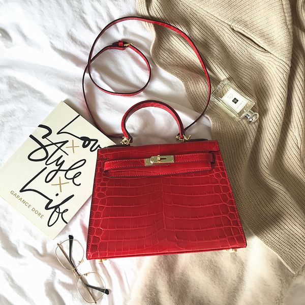 

the same high-end classic womens leather bags crocodile pattern cowhide kaili one-shoulder handbag for bride
