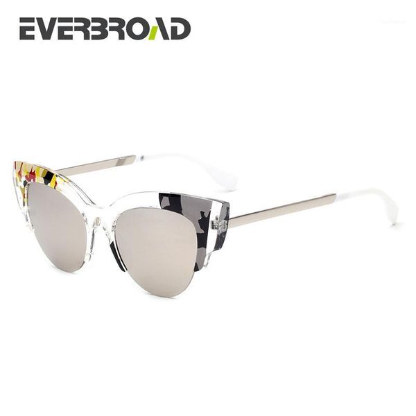 

2020 new arrival american big brand fashion sunglasses women and men wrap frame lens fantastic design lady eyewear evwy-ff0178-m1, White;black