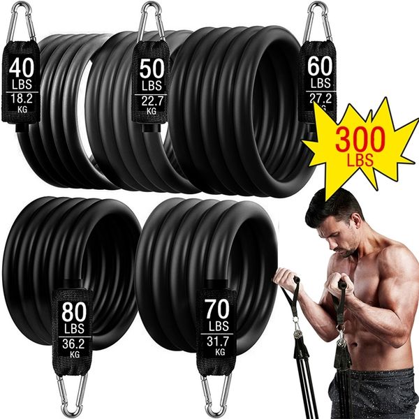 

300lb fitness booty resistance elastic band workout for training home exercise sport gym dumbbell harness set expander equipment 220317