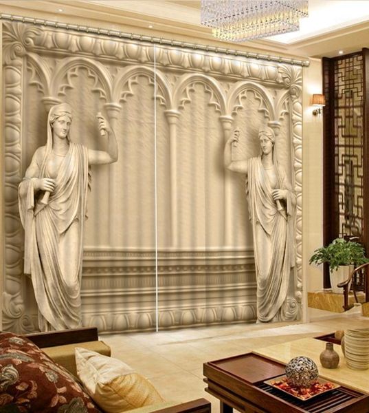 

curtain & drapes style curtains for living room relief roman 3d window home decoration1
