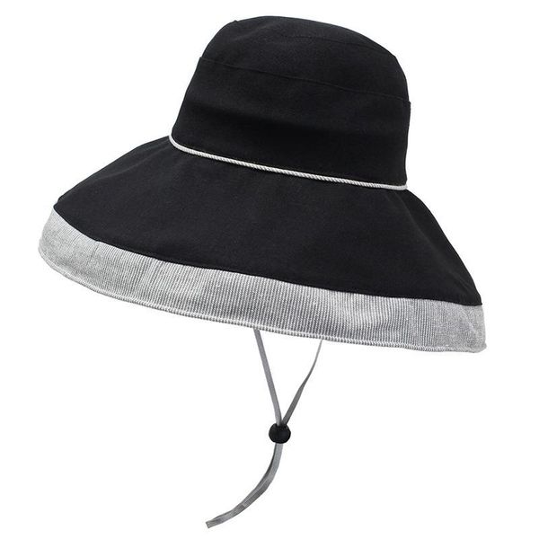 

женская колокольчатая bucket hat с ремешком широкий доверху панелями изогнутый край солнцезащитный boonie hat бич путешествия anti-uv сомбре, Blue;gray