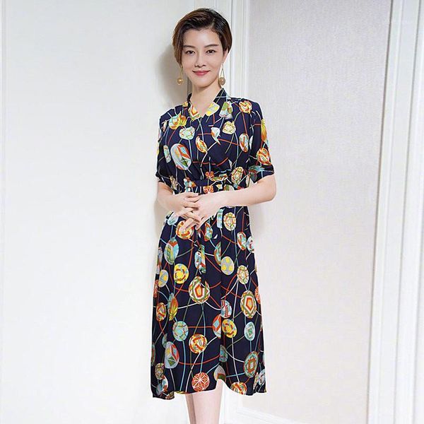 

summer 2020 new women's party workplace casual beach vintage elegant chic ribbon print stitching fashion dress1, Black;gray