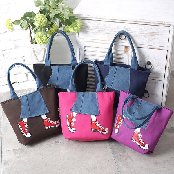 

fashion ladies handbag student casual handbag zipper patchwork denim canvas shoulder bag messenger bag y422