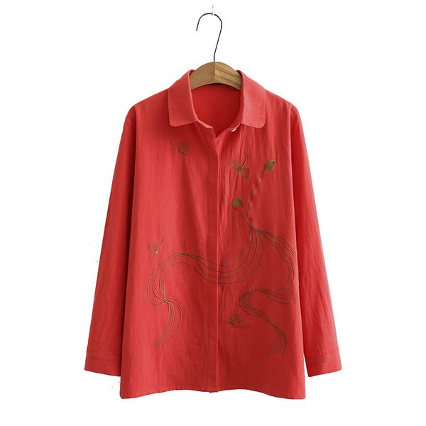 

xl-4xl plus size female blouse embroidered long to-line vintage iw5b, White
