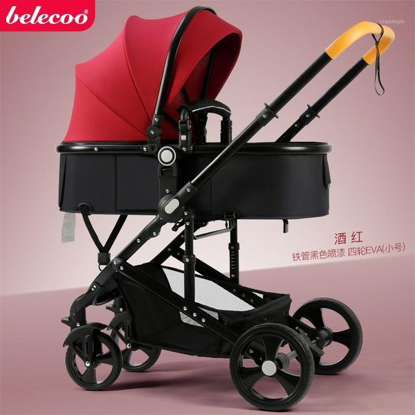 

strollers# 3-in-1 belecoo high landscape baby stroller can sit and fold light two-way absorber four wheels1