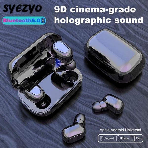 

headphones & earphones l21 tws bluetooth wireless mini waterproof 9d surround sound noise reduction music for huawei
