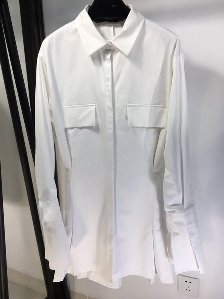 

2020 new ladies fashion long sleeve lapel solid color dress 0930, Black;gray