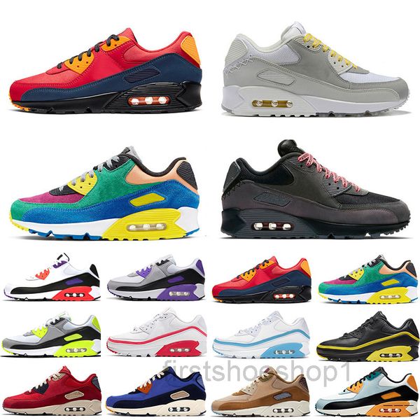 

mens sneakers shoes classic 90 casual shoes black red white sports trainer cushion surface breathable sports shoes size 40-45 ask6