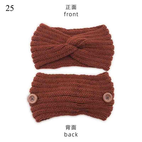 

woolen twist knitting cross headband women warmer ear button elastic hairbands headwrap bandage hair accessories autumn winter q jlluau