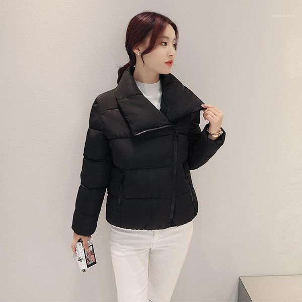 

women short jacket parkas mujer 2019 autumn jacket coat fashion autumn solid warm casual padded down parka female coat women1, Black
