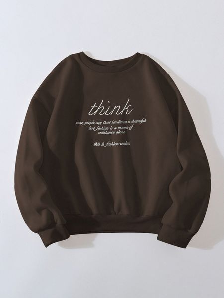 

slogan embroidery drop shoulder sweatshirt x5mj#, White;black