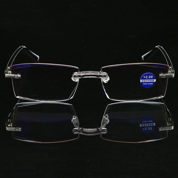 

edges rim fashion without diamond metal cut anti-blue light reading glasses hyperopia glasses+1.0.+1.5.+2.0.+2.5.+3.0.+3.5.+4.0