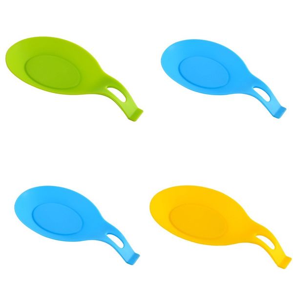 

silicone spoon pad pure color spoons shaped place mat kitchen gadget high temperature resistance easy to clean 1 7dh j2