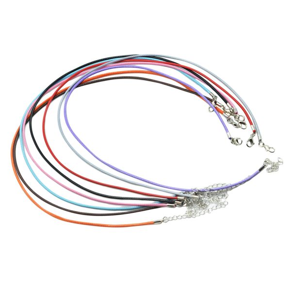 

8pc mix colors waxed necklace cord chain with lobster claw clasp diy jewelry