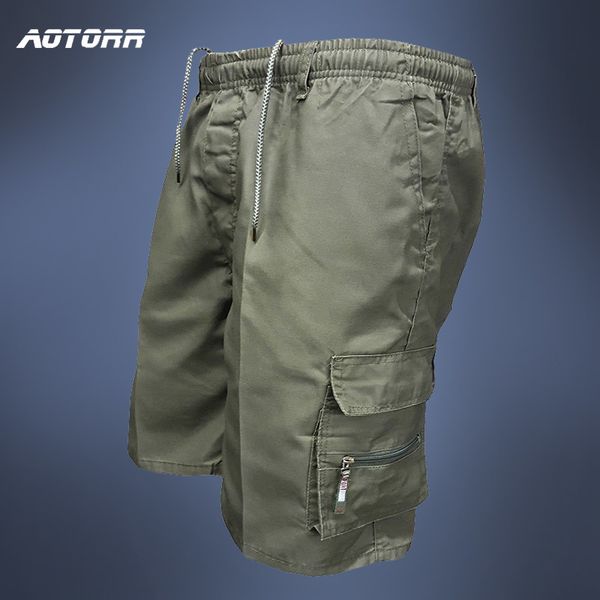 

summer men's pocket cargo casual shorts men loose army short pants outdoor man tactical gym shorts elastic waist trunks 2020 new 1102, White;black