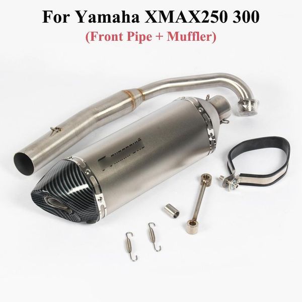 

for xmax250 xmax300 full system front header link pipe exhaust muffler tail tube with stainless steel 470mm1