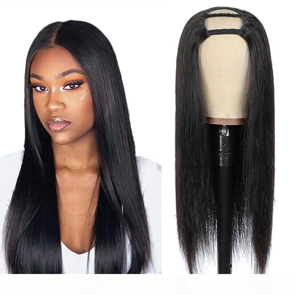

straight u part wig human hair wigs 150% density brazilian remy natural hair wigs for black women human hair ing, Black;brown