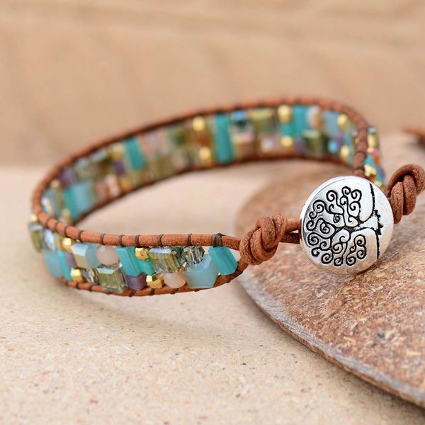 

bling смешанного кристалл золото шарики одного кожа wrap браслет vintage кнопка бисер браслет-манжета женщина boho браслет dropship jllplu, Golden;silver