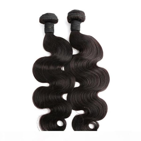 

8a high grade brazilian hair extensions virgin human hair body wave natural color double weft bellahair, Black