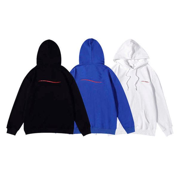 

fashion hoodies mens women streetwear sweatshirts hoodie casual comfortable classic wave hooded pullover loose clothing 3 colors, Black