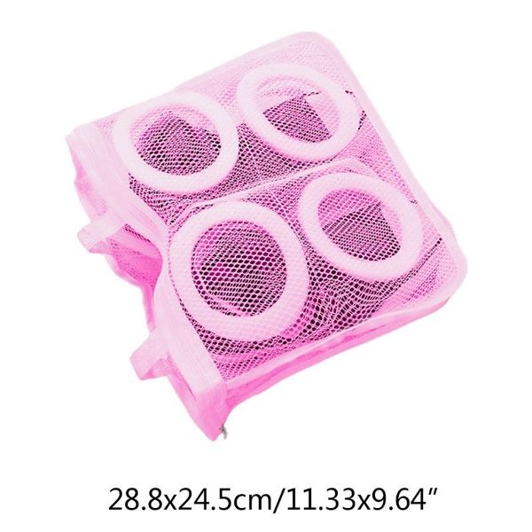 

practical laundry clothes shoes organizer mesh tote bag dry shoe home portable 53ca