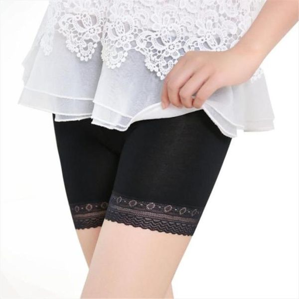 

legging fashion lace thin leggings for women knee length pure spandex girls pants 18jun8, Black