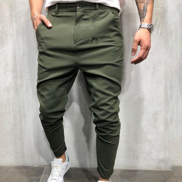

men's casual pants hip hop long-length men pencil pants black army green fashion casual trousers male 2020 new