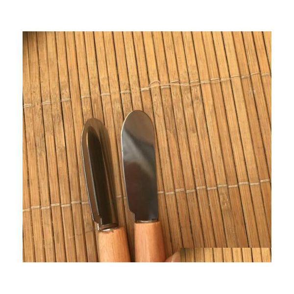 

cheese knife stainless steel butter knife with wooden handle spatula wood butter cheese dessert jam spreader breakf jlldtx bdedome