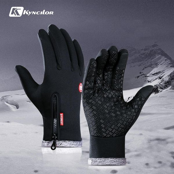 

kyncilor cold winter hiking велосипеды перчатки ciclismo charster slip flece windstopper сенсорный экран теплые велосипедные перчатки bbyhie, Black