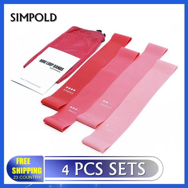 

resistance bands 4 pcs mini loop fitness gum exercise gym strength pilates sport rubber crossfit workout equipment