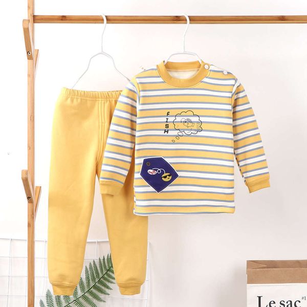 

warm cotton thickened padded suit boys' and girls' plush pajamas milk silk winter cloth autumn trousers children's wear, Blue;red