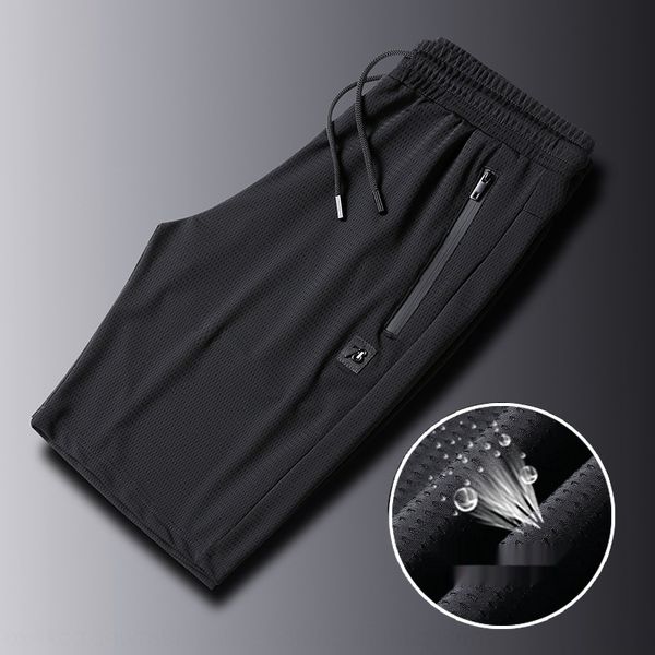 

bqzb0 -8xl large size ice silk shorts men's summer thin loose 5 points quick-drying casual 5 conditioning casual pantselastic pants pa, Blue