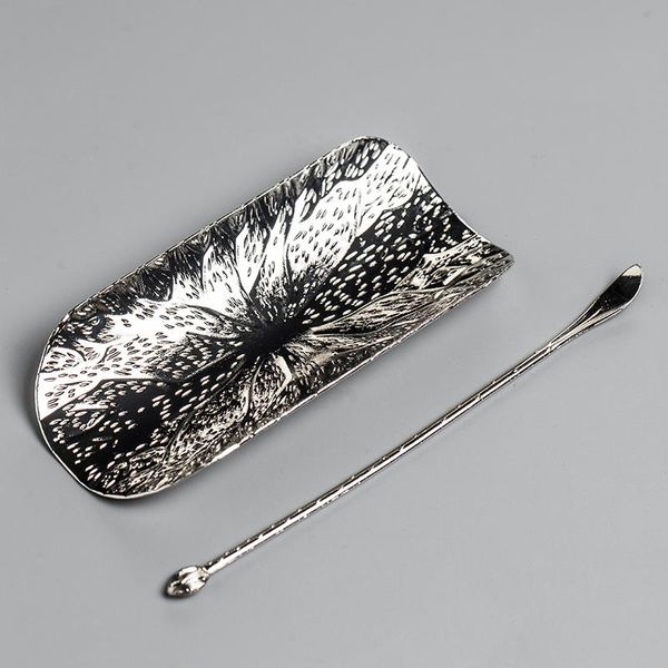 

japanese tea holder with spoon set handmade aluminium alloy tea shovel scoop kung fu teaware accessories tieguanyin holder decor bbyxyi